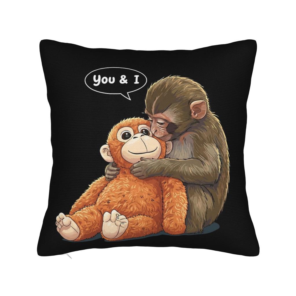 Punch Monkey Comic Style Art Square Pillowcases Polyester Sofa Cushion Case Cute Home Decoration Pillowcase
