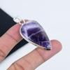 Chevron Amethyst Gemstone Silver Pendant In 925 Sterling Silver - Handmade Pear Design, Everyday Wear Jewelry Party Wear Gift