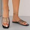 2024 Women Slippers  Flat Open Toed Shoes for Women  Summer 2024 Luxury Transparent  Open Toe Beach Flip Flops Female