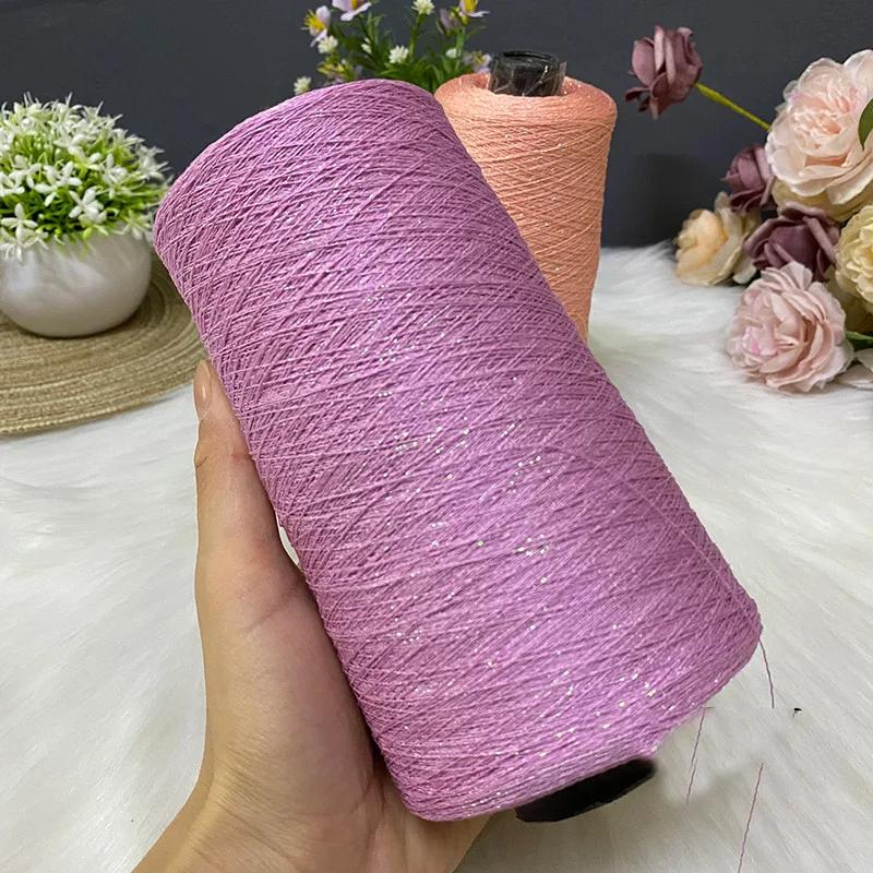 250 г Красивая блестящая льняная пряжа золотого и серебряного цвета для ручного вязания крючком, тонкая швейная нить для летнего кардигана, накидки