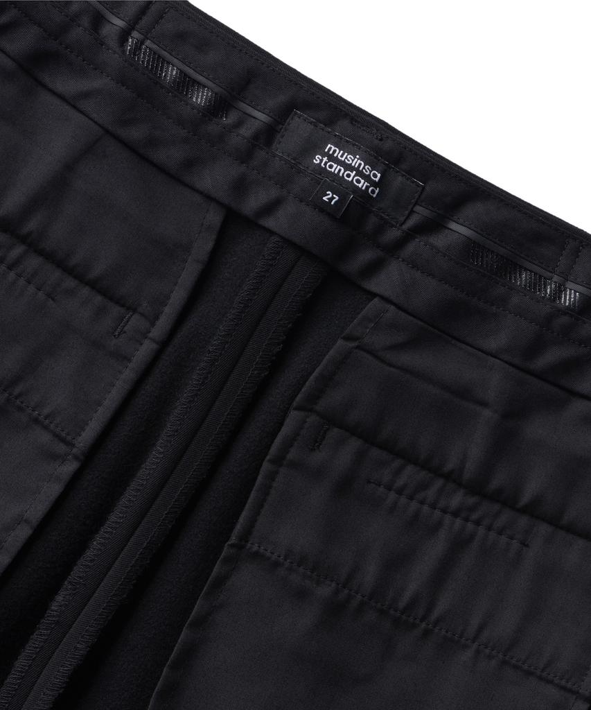 MUSINSA STANDARD WOMAN Женские свободные зауженные брюки из плотного флиса на скрытой эластичной талии [Черный]