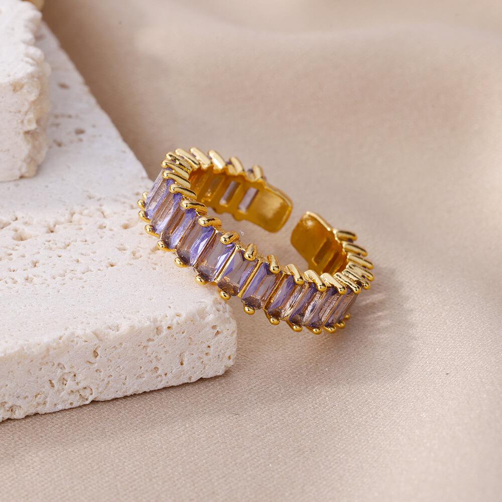 Кольцо с радужным цирконом и бриллиантами — популярные европейские и американские женские украшения