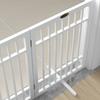 Dog Gate, Foldable and Non-Slip, Swiveling Support Feet, Wood Frame, 183x24.5x61 cm, White