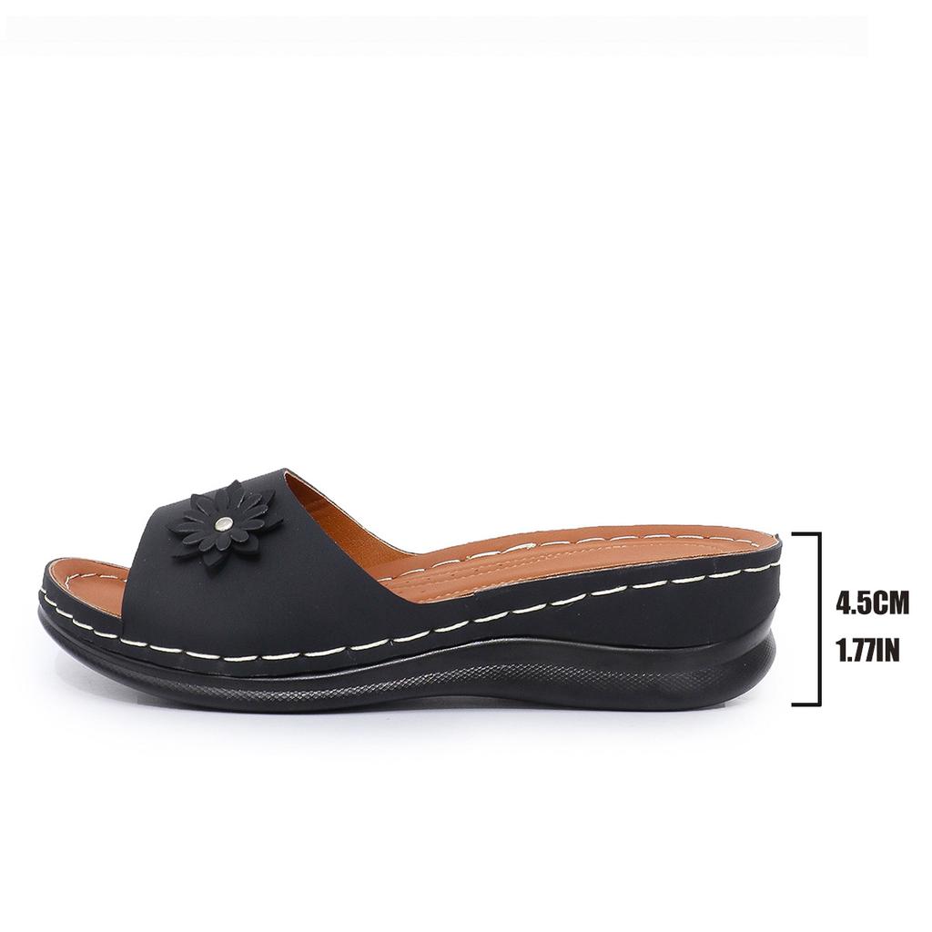 Модная обувь для женщин тапочки летние элегантные женские шлепанцы сандалии женские на танкетке среднем каблуке однотонные повседневные тапочки женские 2025