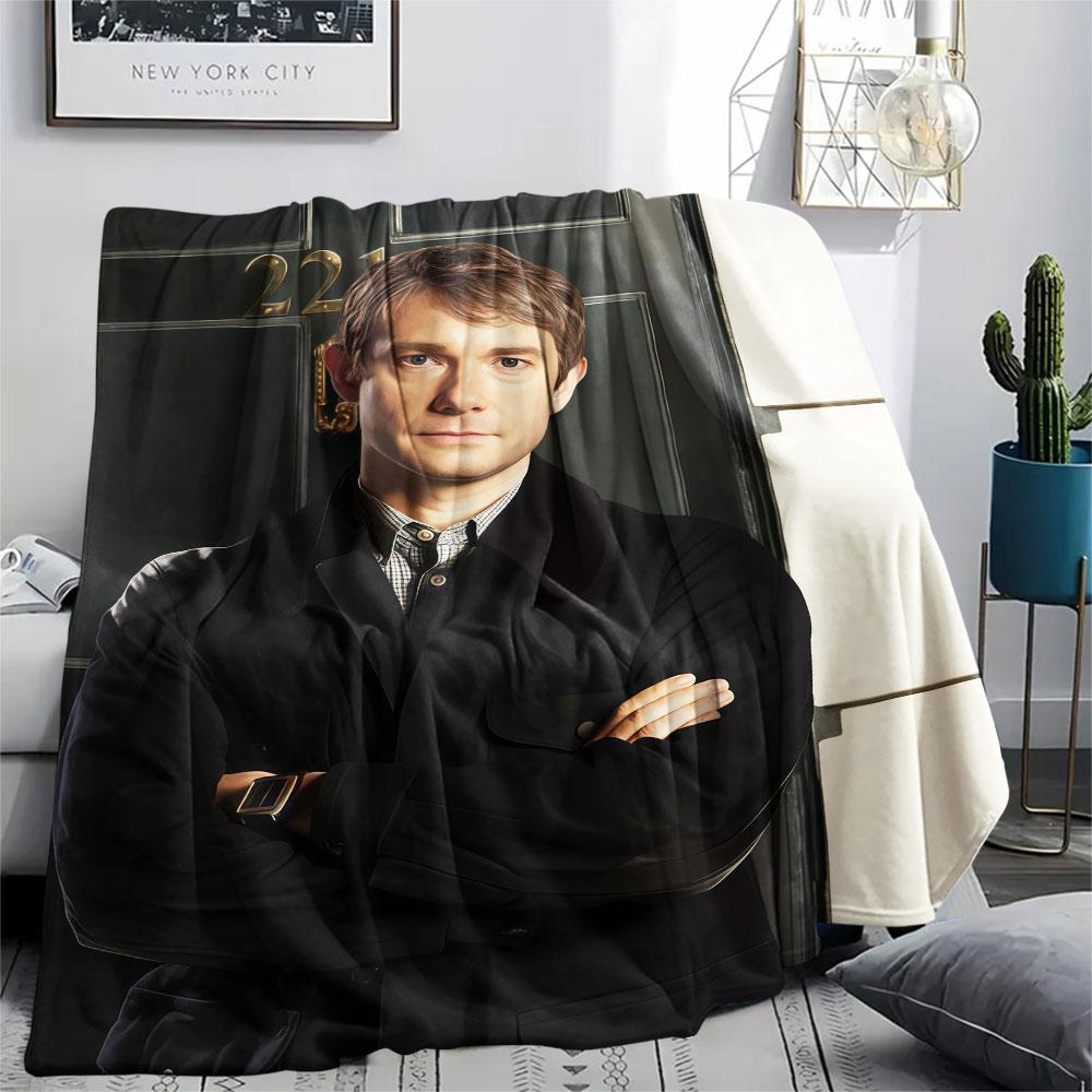 John Watson Printed Flannel Blanket, soft throw for bedroom sofa, washable, fan merchandise, great gift.