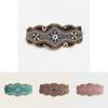 Boho Chic Beaded Wide Waist Belt With Geometric Design For Festival And Casual Wear