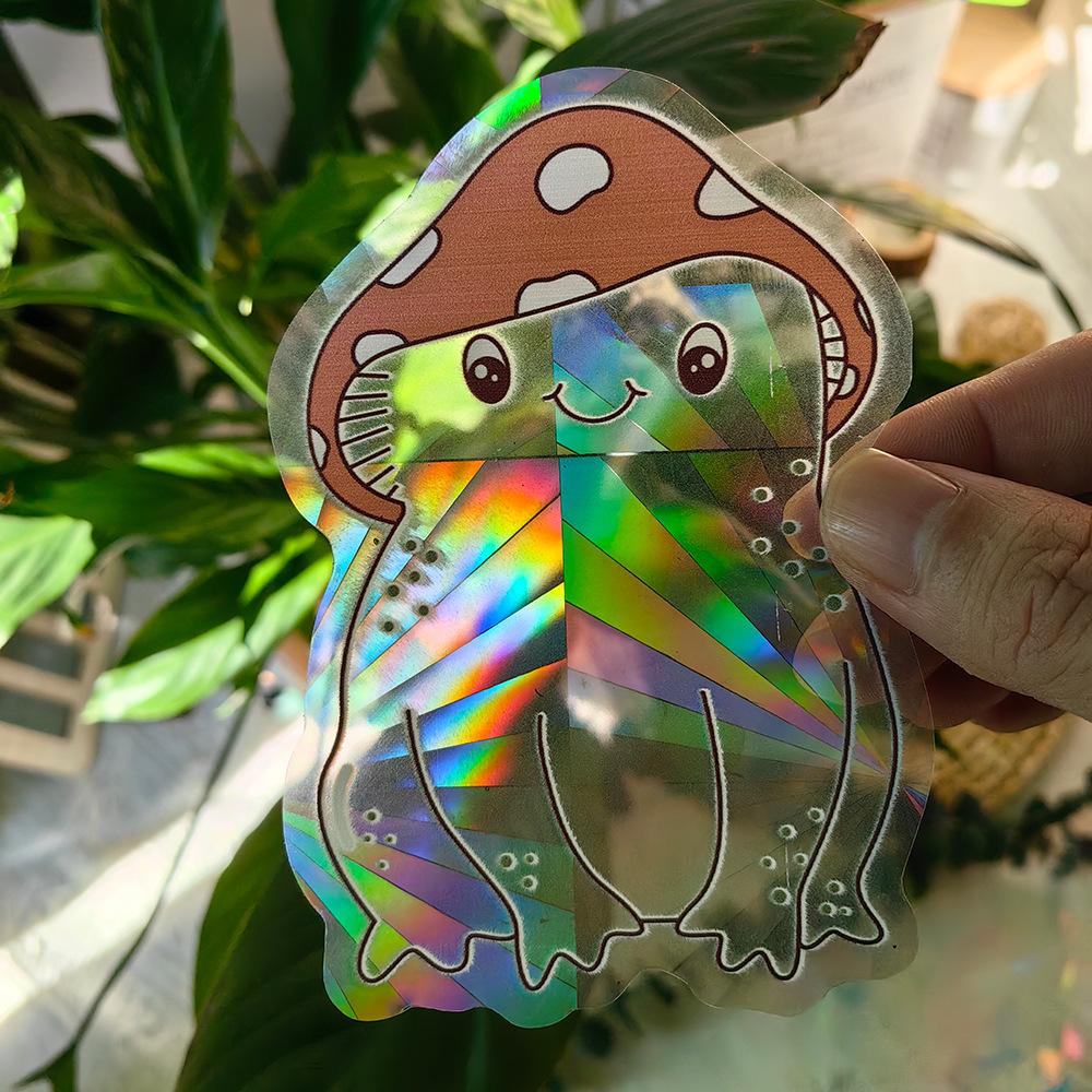Sun Catcher PVC Self Adhesive Glass Window Stickers Cat Moth Energy Suncatcher Wallpaper Rainbow Prisms Sticker Sunlight Decals