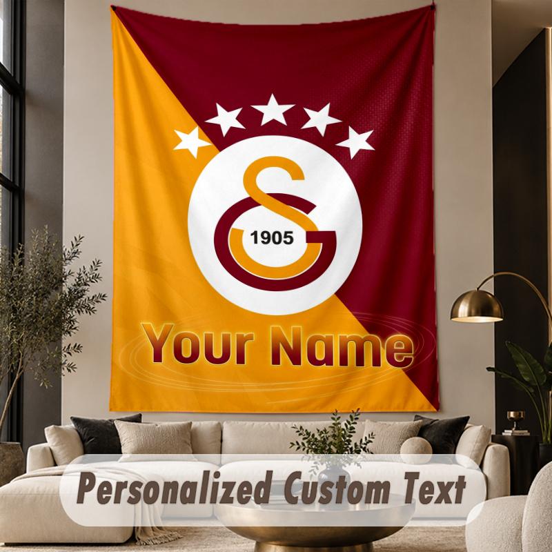 Custom Text Tapestry Galatasaray FC Print Wall Tapestry Indoor Living Room Wall Decor