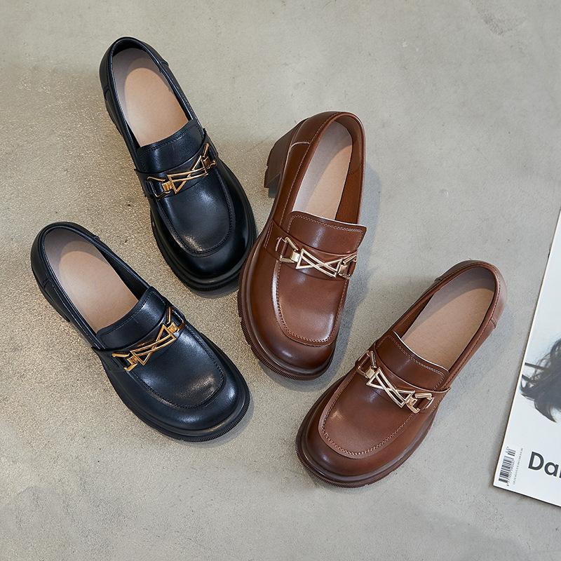 Маленькие кожаные туфли без шнуровки в британском стиле, модные, темпераментные, в стиле ретро, ​​женская обувь Мэри Джейн