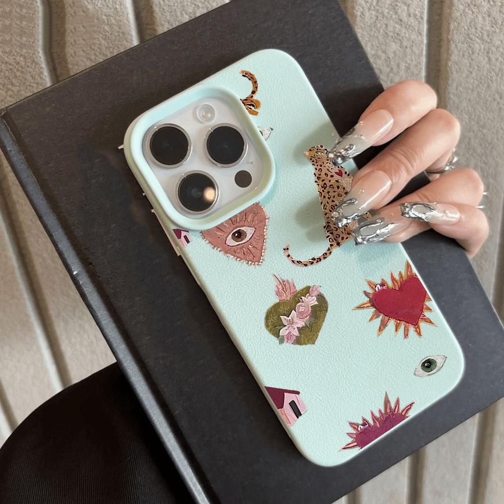 Skin-feel Phone Case for iPhone 11 13 16 Pro Max iPhone XR XS Max 14 15 Pro Max 12 13 Pro Max 16 Plus 13 Pro 14 Pro Cartoon Painted Macaron Colors