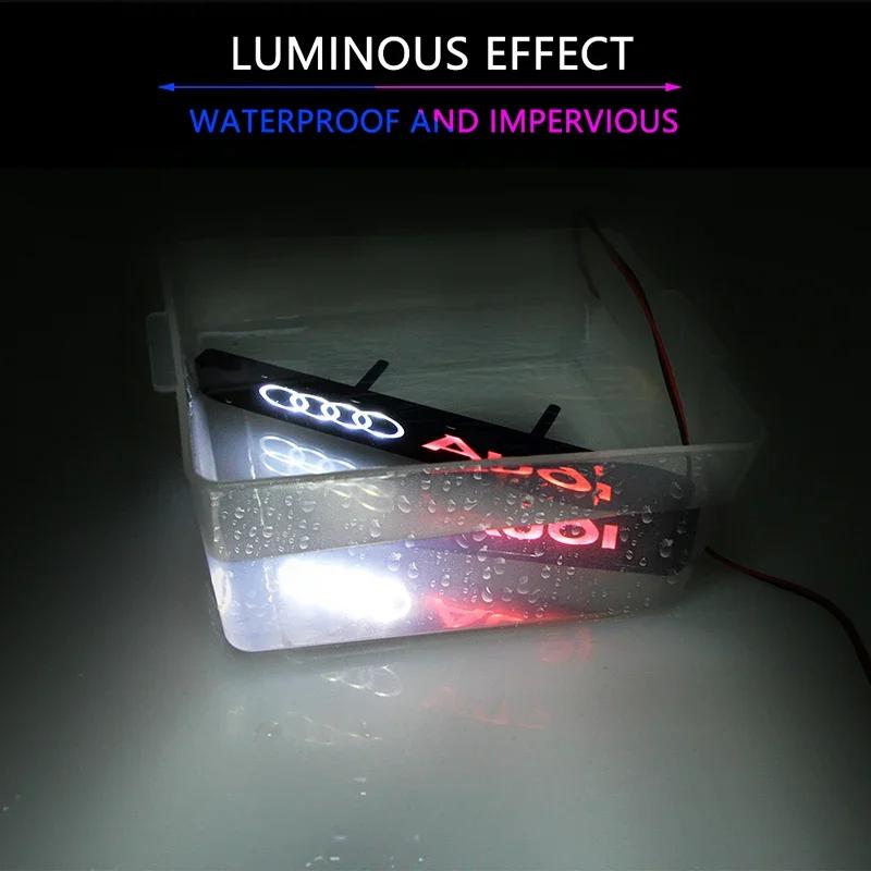 1pcs For q2 a3 a4 a5 a6 a7 a8 Q3 Q4 Q5 Q6 Q7 b8 b6 Car Front Hood Grille Emblem Badge LED Decorative lights car accessories