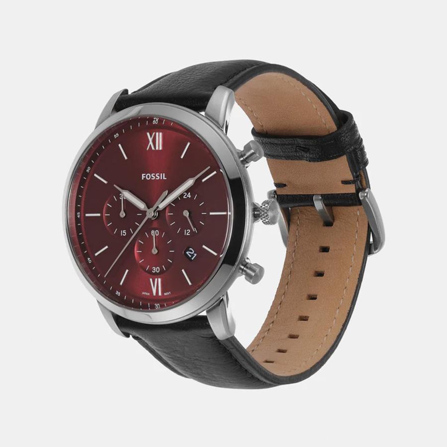 Fossil Мужские серебристые из нержавеющей стали, бордовый циферблат l FS6016