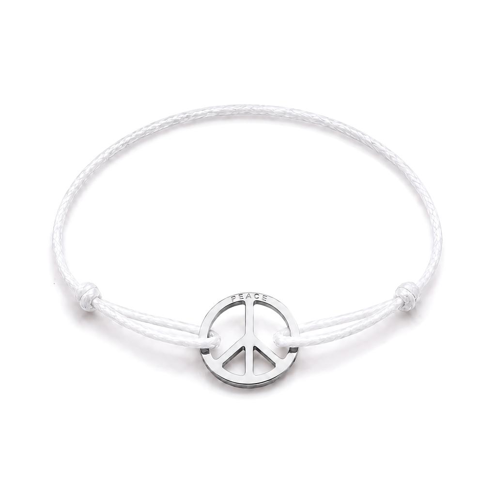 Peace Symbol Anti-War Peace Sign Hand Rope, Adjustable Wax Rope Hand Rope, Niche All-Match Friend Hand Rope