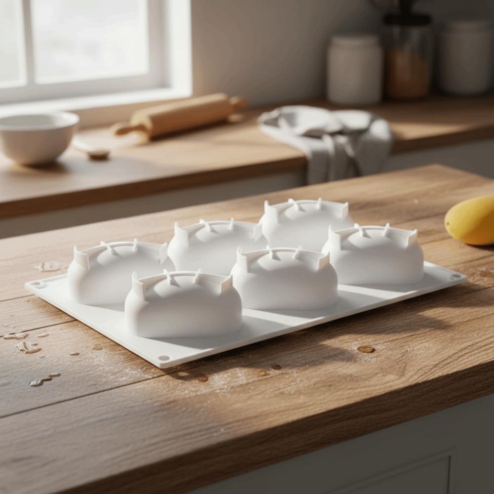 6 Cavity Realistic Fruit Baking Mold Non-toxic Mousse Cake Molds Silicone Cake Molds  Household
