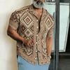 Men's Shirts Boho Tribal Ethnic 3D Print Tops Fashion Casual Beach Party Tops Short Sleeves Men Women Clothing