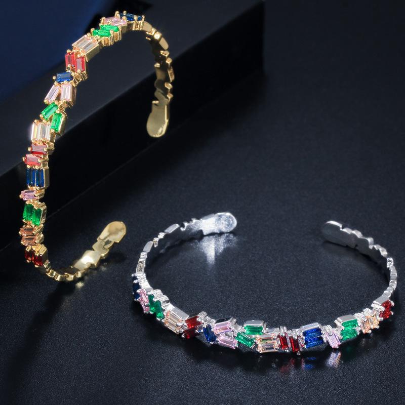 S0156 Простой нерегулярный браслет-ручка с цирконами Женское украшение для рук