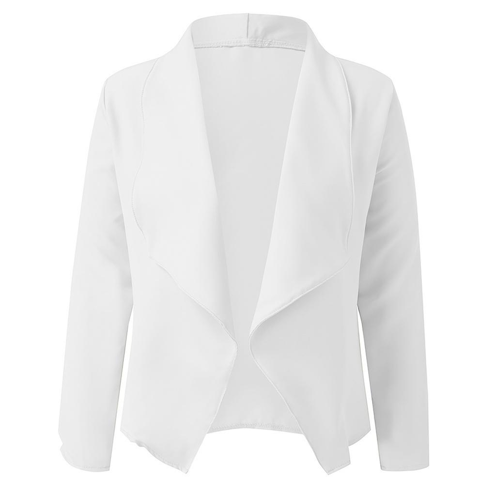 Женский Тонкий Женский Пиджак с Лацканами и Длинными Рукавами, Костюм, Приталенный Кардиган, Повседневные Топы