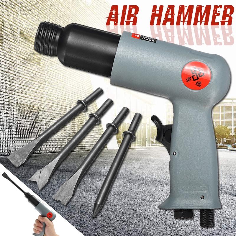 1/4 Inch Chipping Riveting Pneumatic Power Air Tool Handheld Gas Shovels Air Hammer Drill Tool Kits with 4pcs Chisels