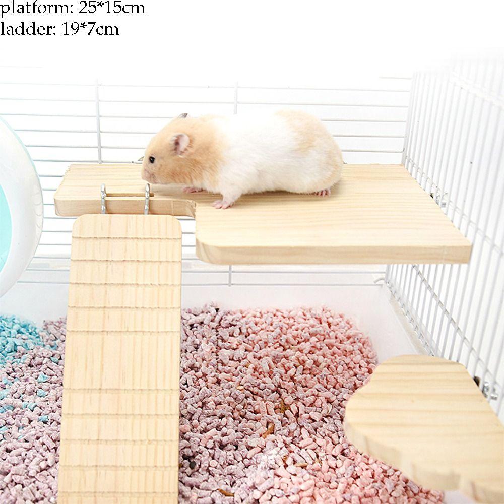 Птица Мышь Морская свинка Крыса Натуральный хомяк Выступ Клетка Аксессуары Стоячая платформа с лестницей