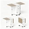 Folding Dining Table / Kitchen Table with 2 Fold-down Tabletops, 2 Drawers and 1 Cabinet (only with 1pc dining table)