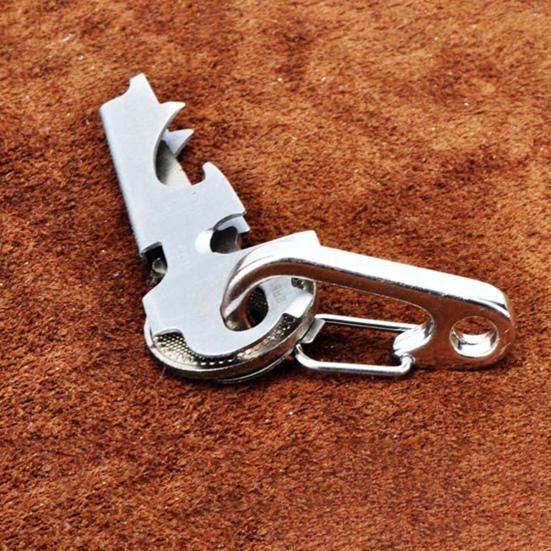 Вешалка для инструментов 8 в 1, брелок из нержавеющей стали, универсальный легкий антикоррозийный инструмент для наружного или повседневного использования