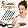 Non-Slip Sushi Chopsticks Dishwasher Safe Chinese Chopsticks New Black Chopsticks  Asian Cuisine