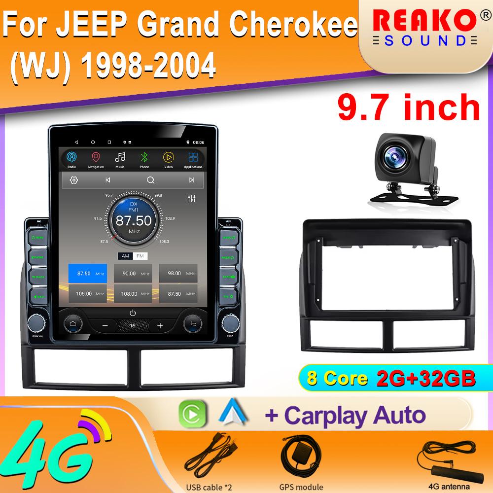 9,7-дюймовый вертикальный экран Tesla Android автомобильное радио для Jeep Grand Cherokee II WJ 1998-2004 навигация GPS мультимедийный плеер