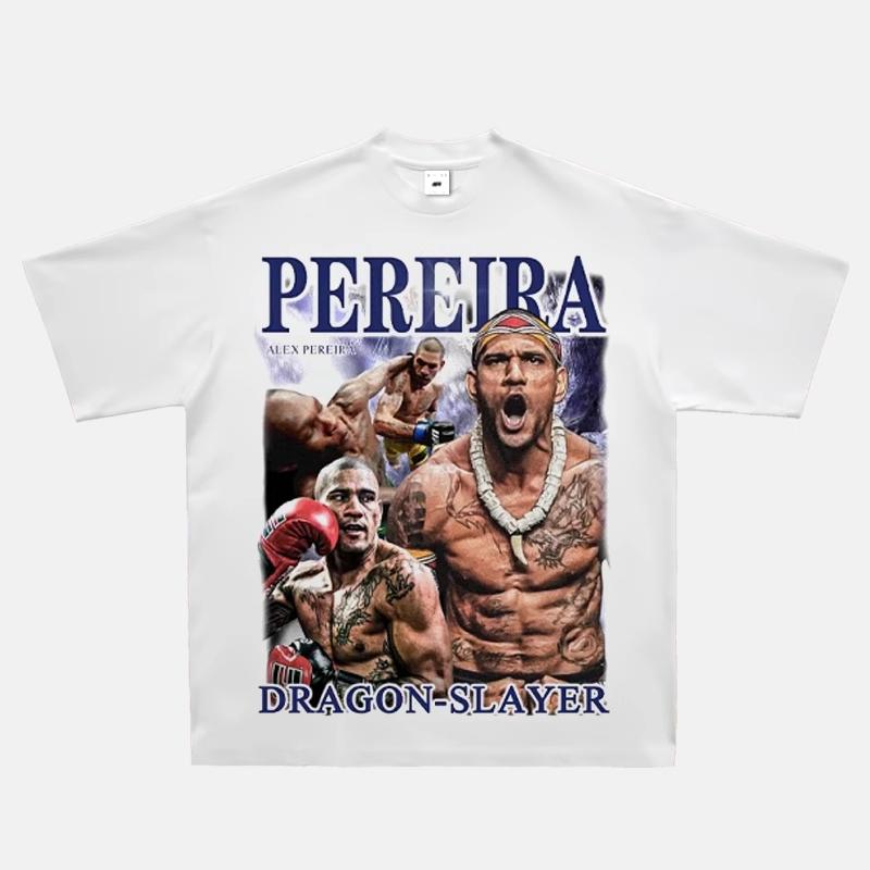 2024 New Fashion Oliveira Oliveira T-shirt UFC Printed Short Sleeve American Vintage Small Neckline Fighting Top Vintage