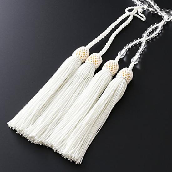 Буддийский алтарь Hayashi Kyo Butsudan, Буддийские четки Jodo Shinshu, 8 дюймов, Натуральный хрусталь (Женский), Формальный стиль [Набор сумок для четток]