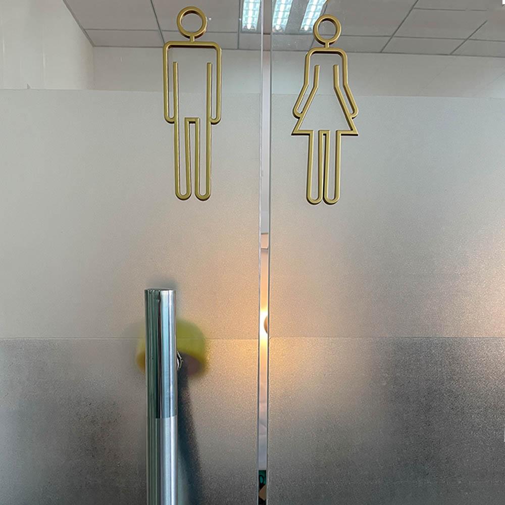 Door Sign for Hotel,Office,Home Creative Restroom Sign Toilet Symbol WC Plaque Bathroom Signage