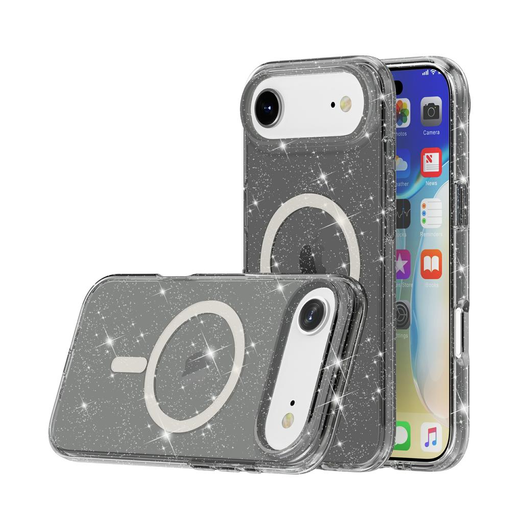 For iPhone Air Case Compatible with MagSafe Glitter Powder PC + TPU Phone Cover