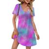 Summer Dresses For Women Loose V Neck Short Sleeve Casual T Shirt Dress Sundresses Swimsuit Coverup With Pockets