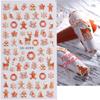 5D Nail Art Stickers Embossed Snowflake Snowman Bird Pattern Christmas Nail Stickers Nail Art Decor Decals