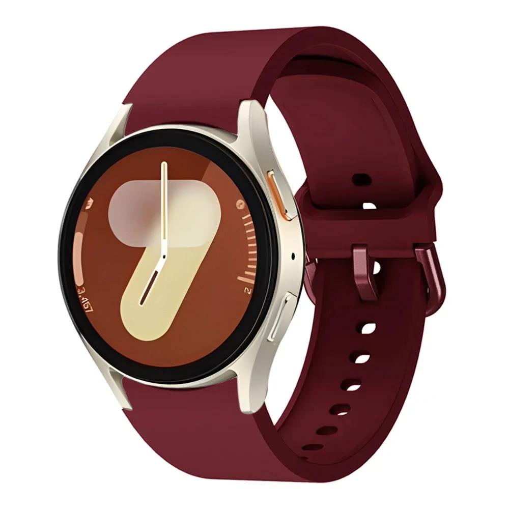 Оригинальный силиконовый ремешок для Samsung Galaxy Watch 7/6/5/4 44мм 40мм 5 Pro Спортивный браслет Galaxy Watch 6 4 Classic 47мм 43мм Ремешок
