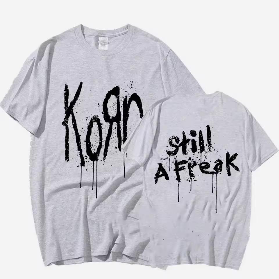 Korn Музыкальный Концерт Рок-группа Мировое Турне Чистый Хлопок Футболка Высокое Качество Уличный Универсальный 2024 Летняя Мода Футболка