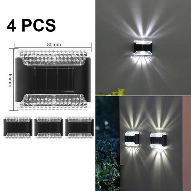 1/4/8 шт. солнечный светодиодный садовый солнечный фонарь, уличный солнечный свет, солнечные фонари для забора, уличный садовый путь, водонепроницаемый настенный светильник