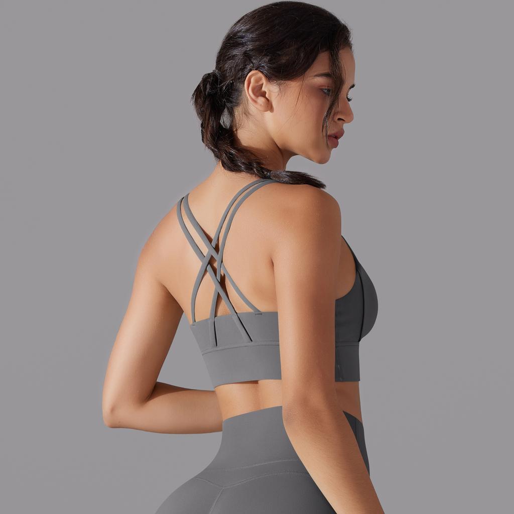 Nessaj Дышащий спортивный жилет для бега, женский бюстгальтер для йоги с пуш-ап, крестообразное нижнее белье для тренажерного зала и фитнеса