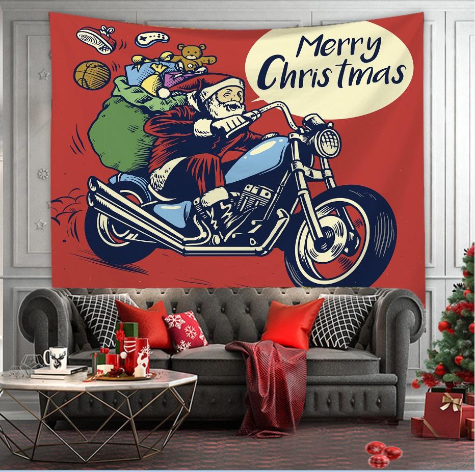 Гобелен с принтом рождественской елки, настенный фон, тканевый декор, красный Санта-Клаус, полиэстеровый гобелен, украшение на стену для дома и комнаты