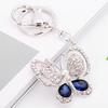 Shiny Rhinestone Hollowed Butterfly Pendant Keychain Keys Organizer Ring Decor