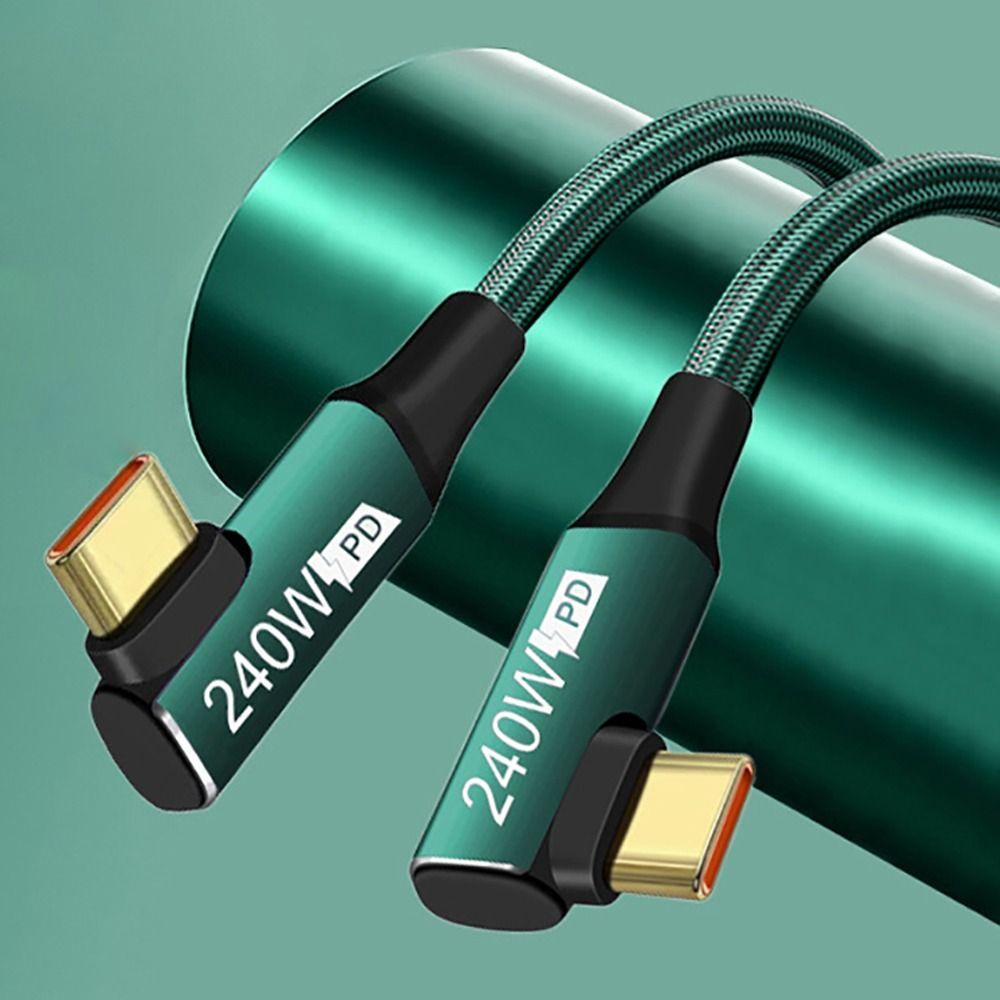 90 Degree Mobile Phone Laptop PD 240W 48V 5A USB C Fast Charging Cable Type-C Data Cord