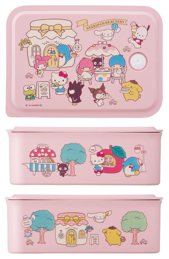 Skater Bento Perfect for Outdoor Medium Single with Sanrio Village Box, Activities, Size, Tier, 700ml, Microwave-Safe Lid, All-Stars PL70B-A
