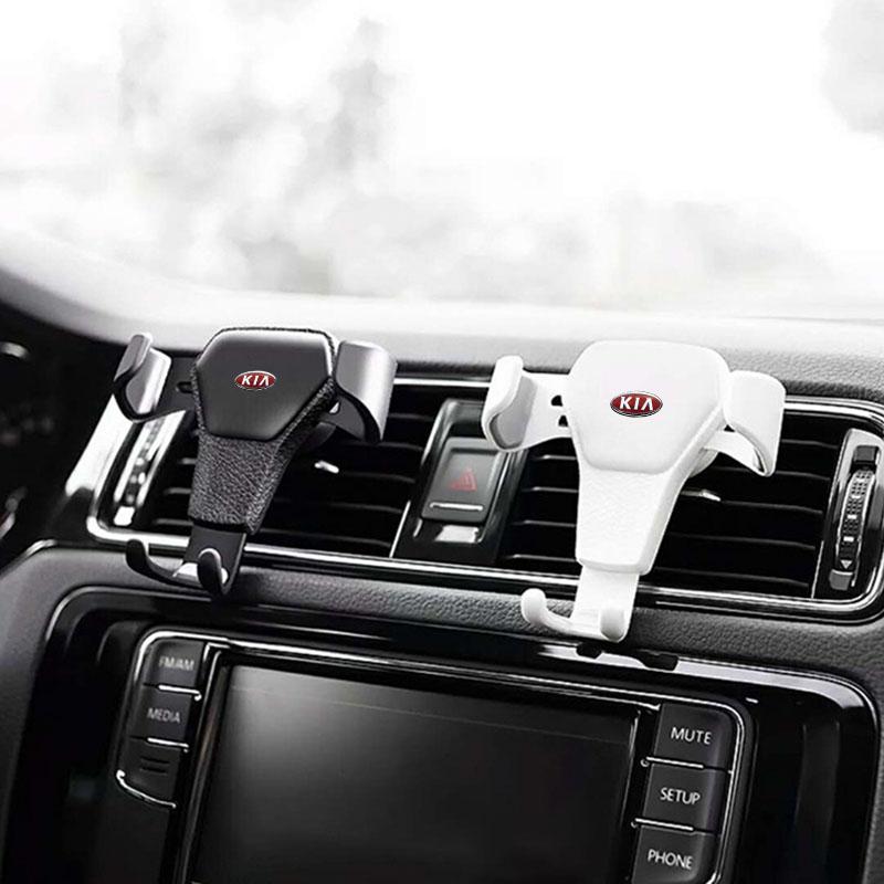 Gravity Car Badge Phone Holder Bracket Air Clip Mount Stand Auto Accessories For KIA Rio Ceed Sportage Cerato Soul Sorento Flip R K2 K3 K5 K6 K7 K8