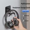 Punch-Free Wall-Mounted Under-Desk Headphone Stand for Over-Ear Gaming - Multifunctional Storage for Student Dorms