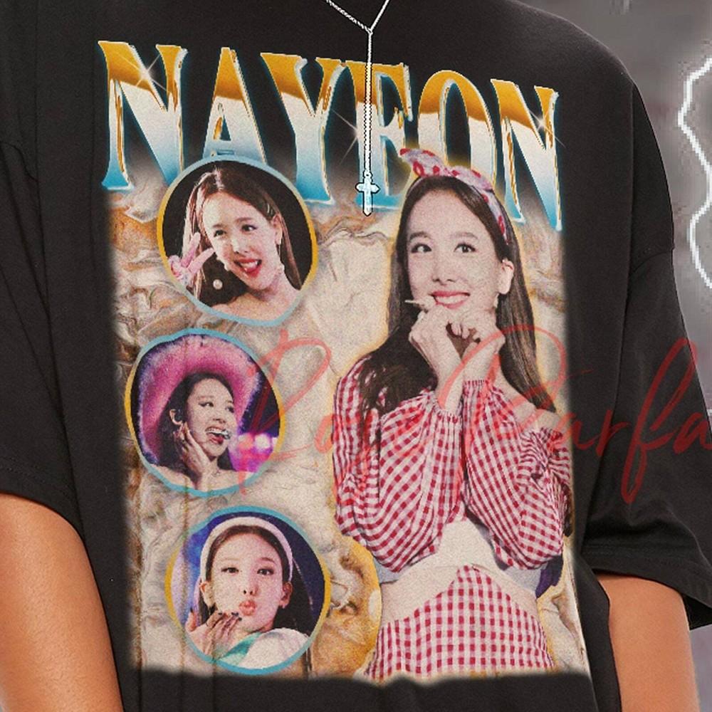 NAYEON Twice Tshirt Once Nayeon Fans Gift Shirt Sana Minatozaki Retro 90#039;s T Unisex T-Shirt