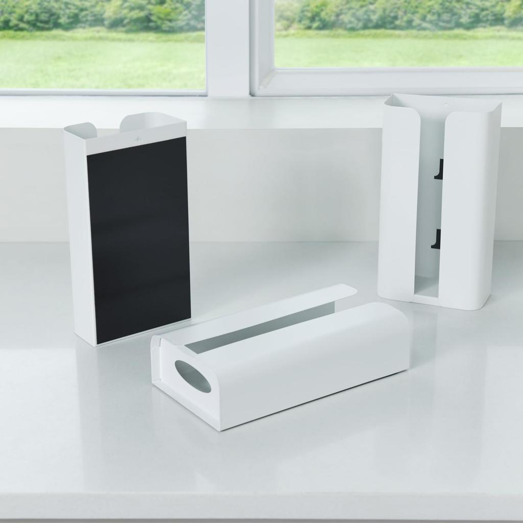 Stylish magnetic tissue perfect for storing tissues in the or vanity holder, wall-mounted, one-handed tear-off, kitchen, bathroom, (white, thin, 6cm)