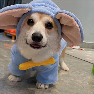 Костюм для Хэллоуина со слоном для собак, одежда для косплея слона для домашних животных, пальто с капюшоном для кошек, теплая одежда для собак и зимняя одежда для домашних животных