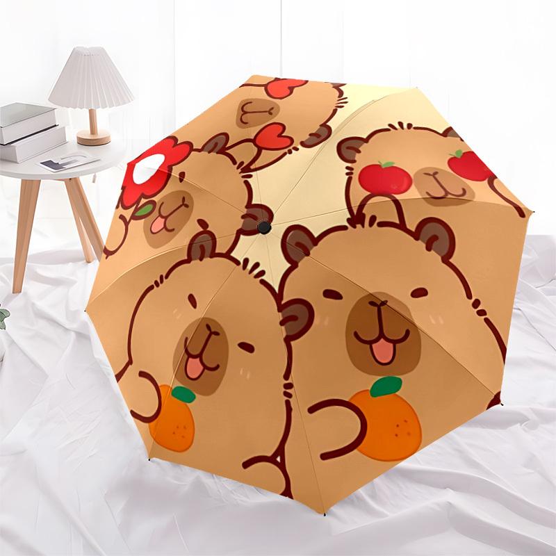 1 шт. Автоматический складной зонт Capybara, прочный и долговечный, с 8 ребрами, удобен для использования на открытом воздухе.