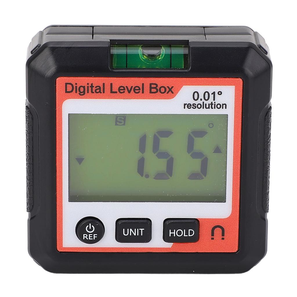 Цифровой угломер Диапазон 4x90 градусов Цифровой уровень Угломер с магнитной основой Оранжевый и