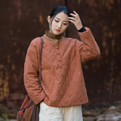 Женские винтажные зимние пальто с круглым вырезом и длинными рукавами, однотонные, на пуговицах, пуловер, теплые пальто