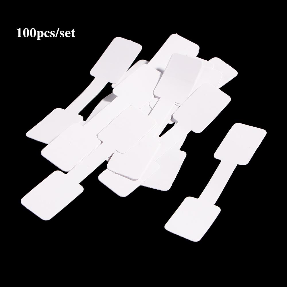 100Pcs Bracelet Jewelry Sticky Necklace Hang Size Ring Sticker Paper Price Labels Display Tags